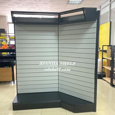 Slatwall Shelves 900L *450d *2200h (mm) Slat Wall Display Stand for Mobile Accessories