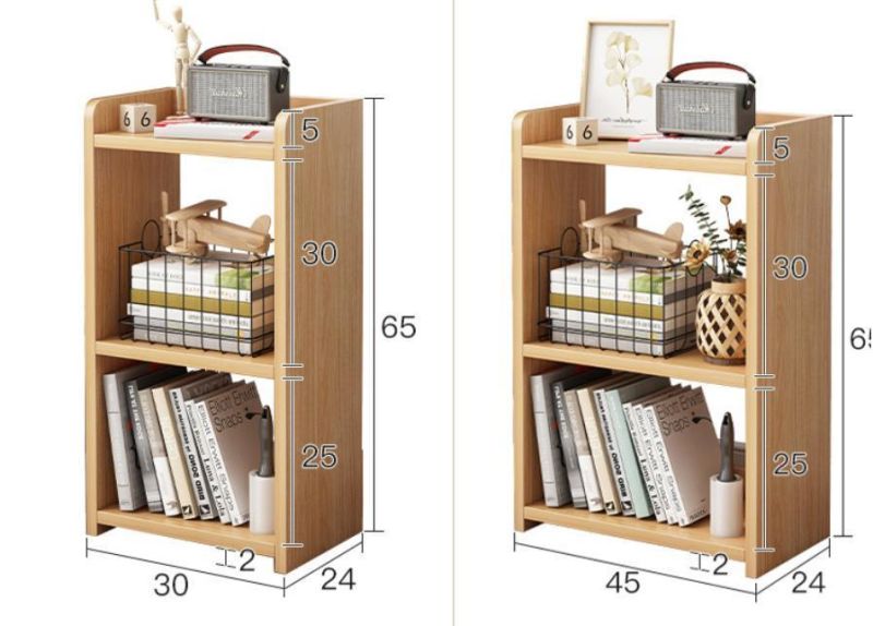 Movable Bookcase with Wheels Bookshelf Lattice Frame Bookcase