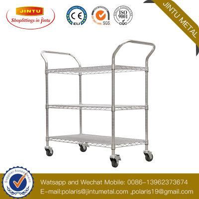 Adjustable Bedroom Storage Shelving Unit 3-Tier Stainless Steel Wire Shelving 3 Tiers Light Duty Shelving Rack