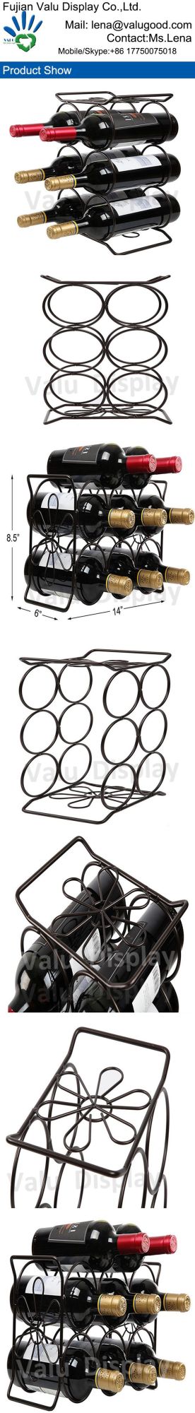 Detachable 12 Bottles Metal Iron Wine Storage Rack