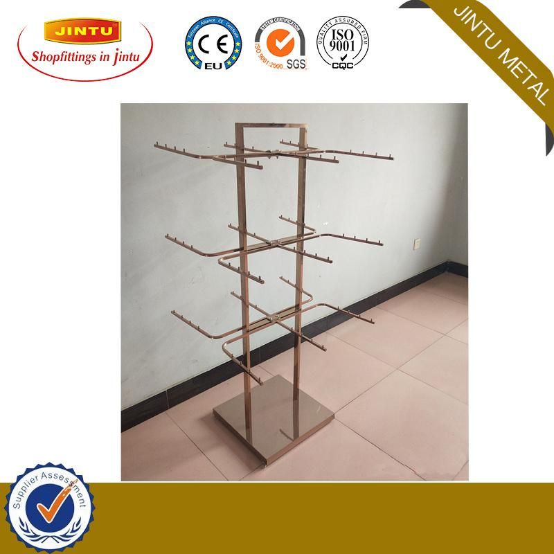 Retail Store Furniture Simple Modern Black Metal Cloth Display Stand