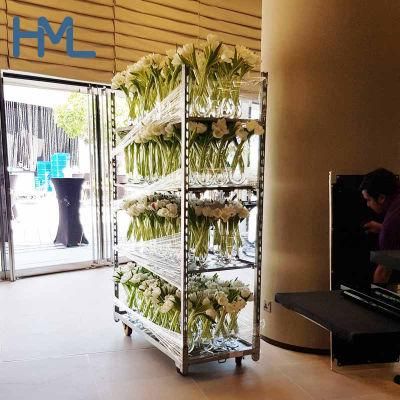 Galvanized Steel Horticultural Plant Transport Nursery Flower Carts for Sale