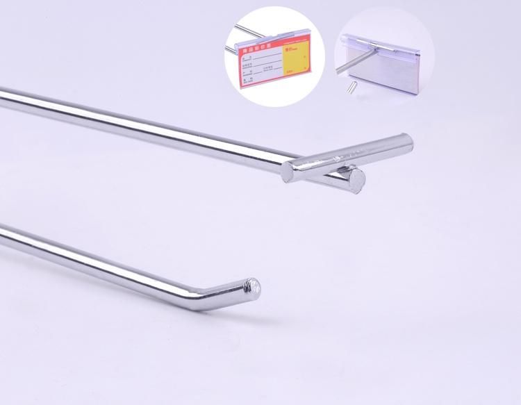 Metal Chrome Trough Plate Single Galvanized Zinc Supermarket Shelf Hooks