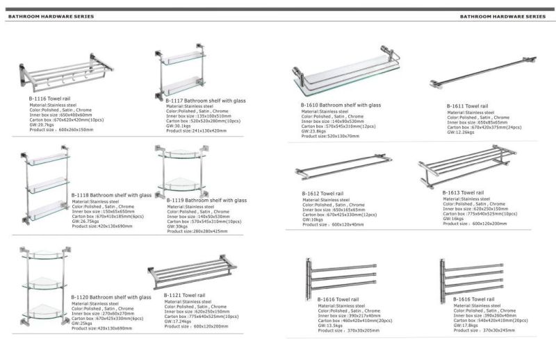 Satin Color with 304 Stainless Steel Towel Rack for Bathroom