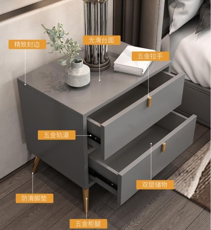 Bedside Table Shelf Simple Modern Light Luxury Storage Cabinet Simple Bedroom Bedside Cabinet Mini Small Storage Cabinet