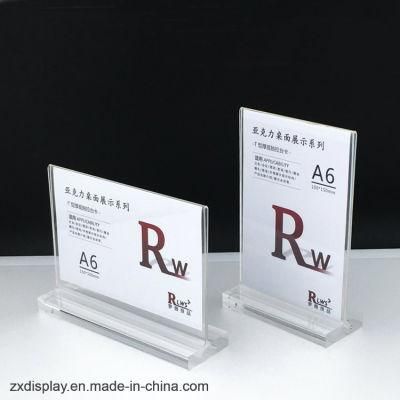 A5 Acrylic Counter Top Picture Frame Display Stand Clear Sign Holder