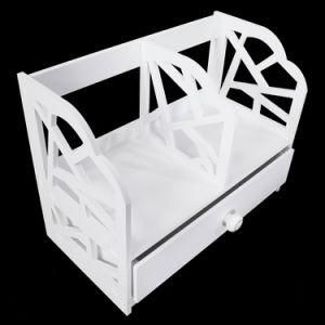 Wood Carved Collapsible Plastic Desktop Storage Shelf Rack