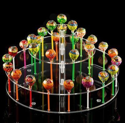 Round Clear Acrylic Lollipops Candy Display Shelf for Wedding Party