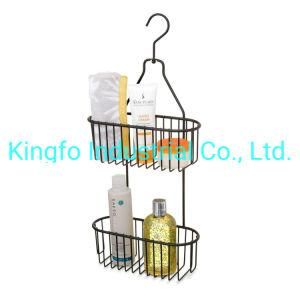 2 Tier Metal Bathroom Wire Organizer Shelf Shower Caddy-Shower Rack Kfs60029