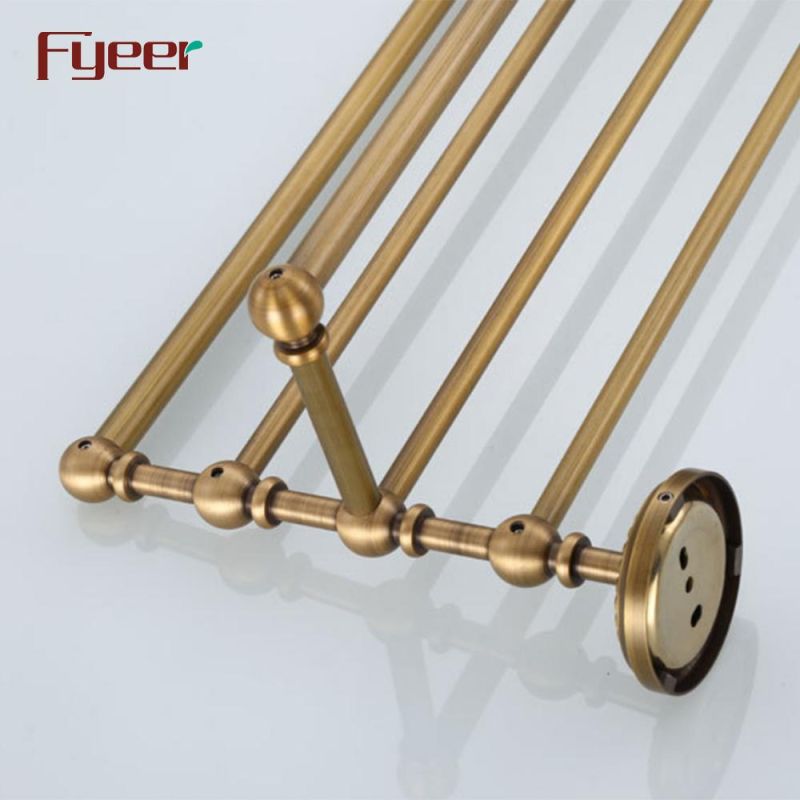 Fyeer Bathroom Accessory Antique Brass Towel Rack