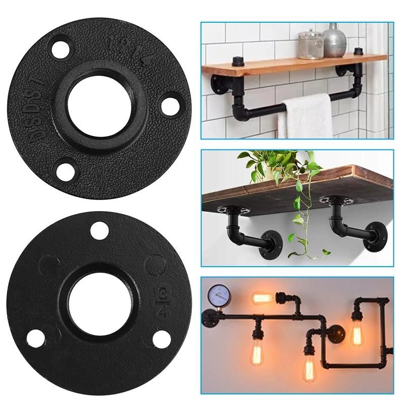 Industrial Style 3/4 Inch Retro Antique Vintage Old Aluminum Floor Flange for Home Pipe Furniture