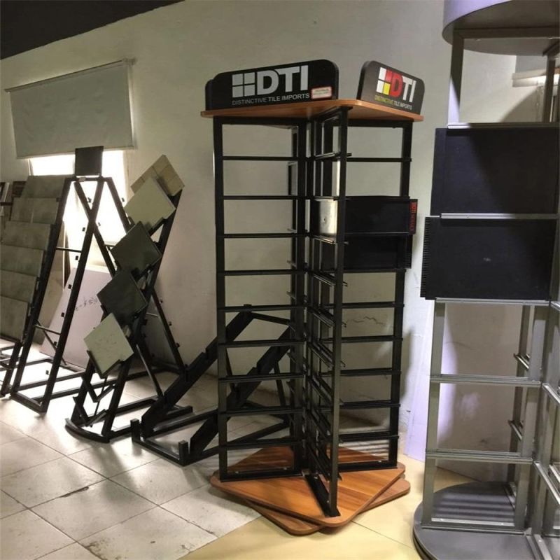 Factory Showroom Marble Mosaic Tile Tower Display Rack for Tile Manufacturer