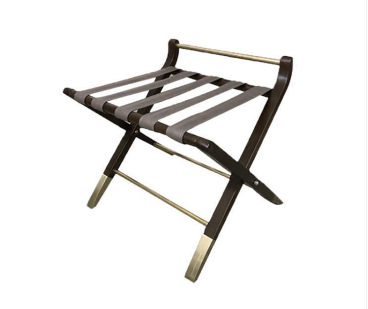 Folding Design Stable Durable Casual Home Hotel Bamboo Luggage Rack with Shoe Shelf