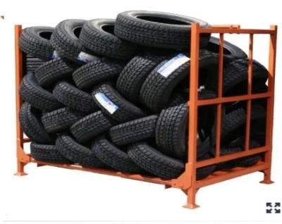 Mobile Folding Durable Portable Storage Tire Stacking Rack for Sale