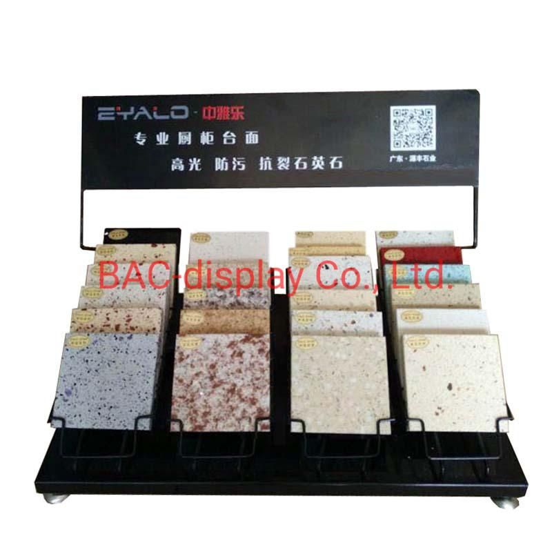 Metal Floor Quartz Stone Display Rack for Ceramic Tile with 7 Shelves