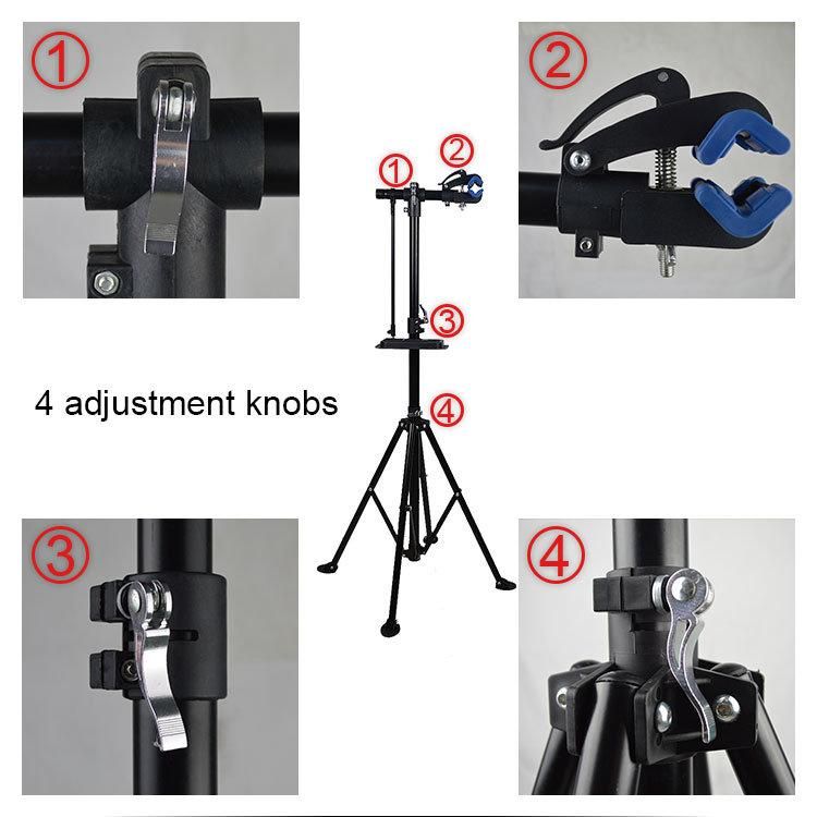 Steel Material Fold-Able Bicycle Repair Display Stand in Shop Store