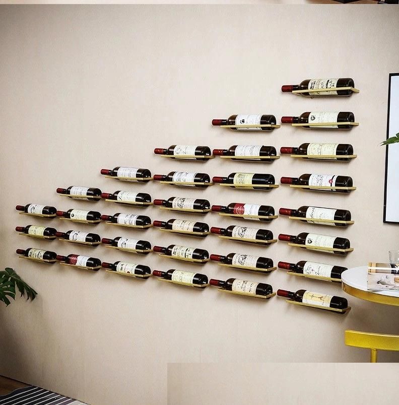 European Style Wall-Hung Wrought Iron Creative Simple Wine Rack Wine Bottle Rack Household