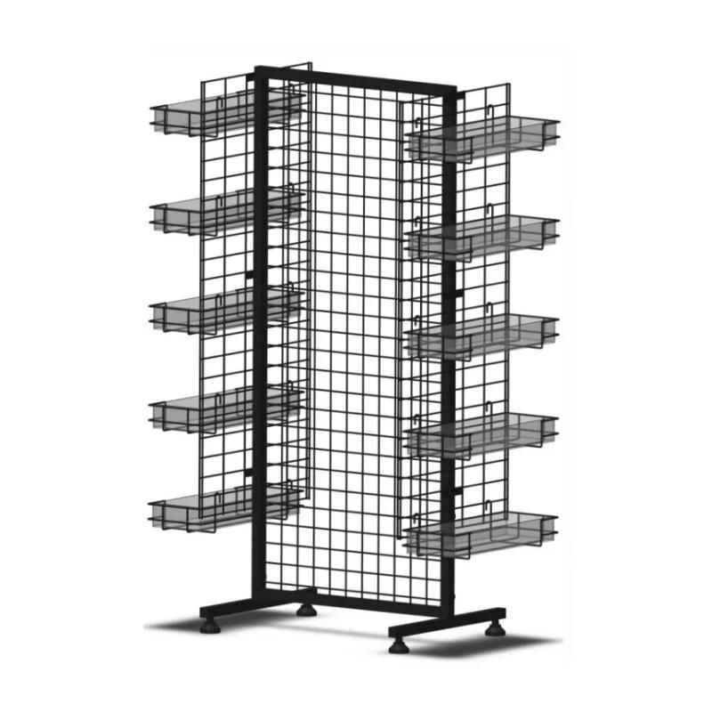 Double Sides Display Rack with 10 Wire Shelf