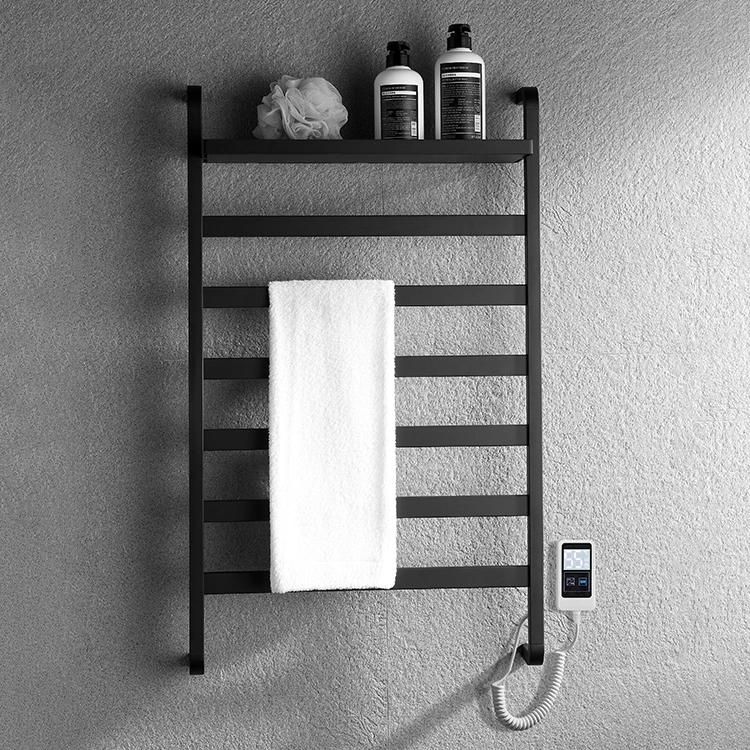 Kaiiy Black Electric Towel Warmer Bathroom Drying Rack Wall Mounted Heated Towel Rack