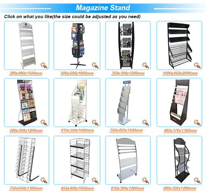 Giantmay Cheap Literature Journal Library Book Display Wire Metal Magazine Rack