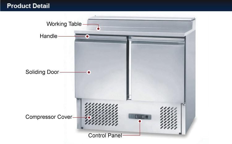 Customized Stainless Steel Work Table Refrigerator with Shelves