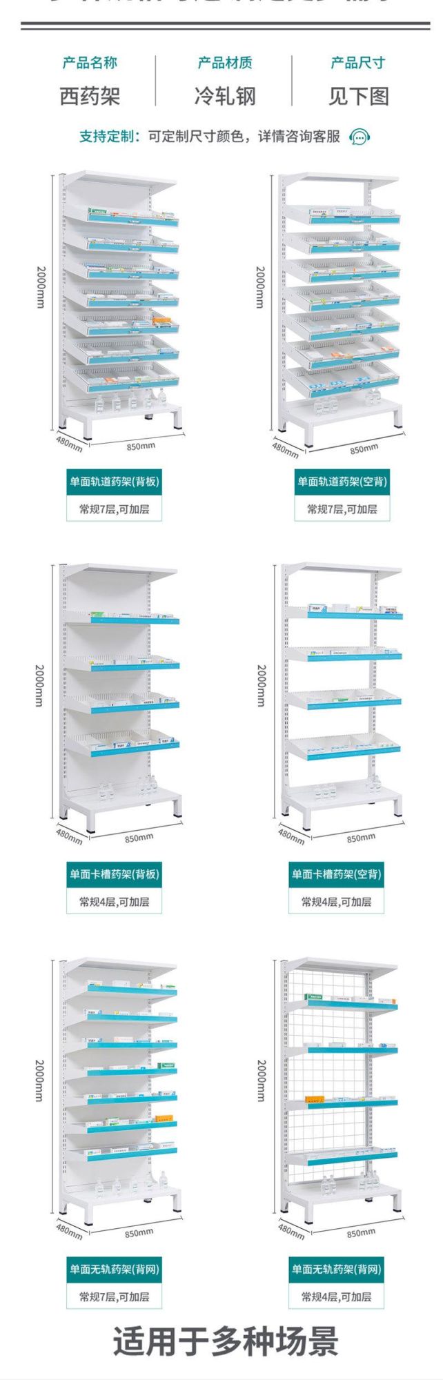 Pharmacy Shelves Medicine Rack Customized Design Medicine Rack