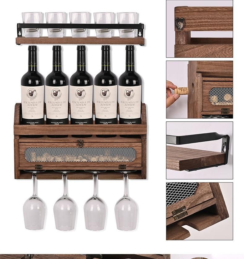 Rustic Wall Mounted Wine Rack