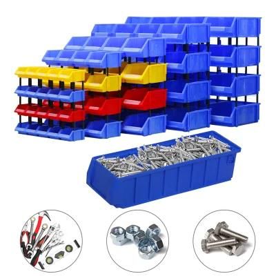 Factory Warehouse Garage Stackable Plastic Storage Spare Parts Bin for Rack Shelving System