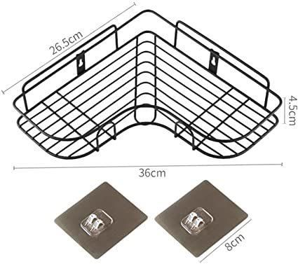 2-Pack Adhesive Corner Shower Caddy, No Drilling Bathroom Organizer Basket Shelves, Wall Mount Stainless Steel Storage Organizer for Bathroom, Dorm, Kitchen and