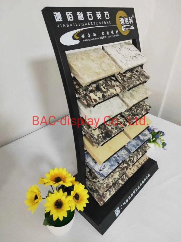 Metal Floor Quartz Stone Display Rack for Ceramic Tile with 7 Shelves