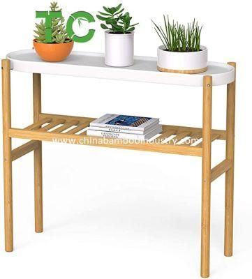 Bamboo Plant Stand Indoor 2 Tier Tall Corner Plant Stand Holder &amp; Plant Display Rack