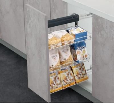 3 Tiers 250mm Sundries Soft Closing Storage Organizer Cabinet Sundries Snacks Holder Rack