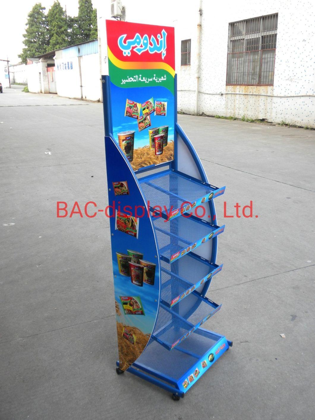 Retail Snack Shelf Supermarket Food Display Rack, Food Metal Display Rack