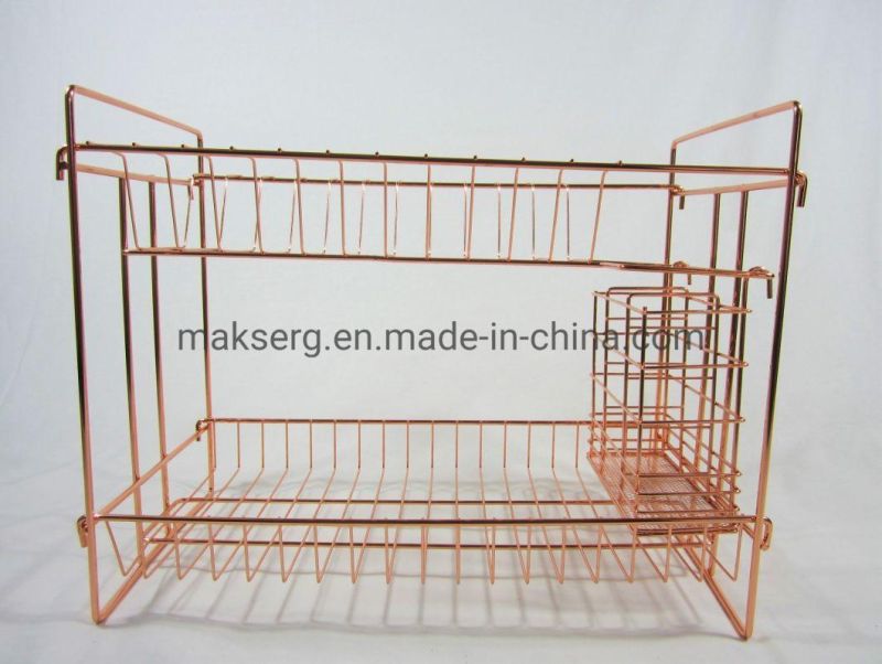Golden Multi Layer Dish Rack/Storage Rack with Chopstick Holder