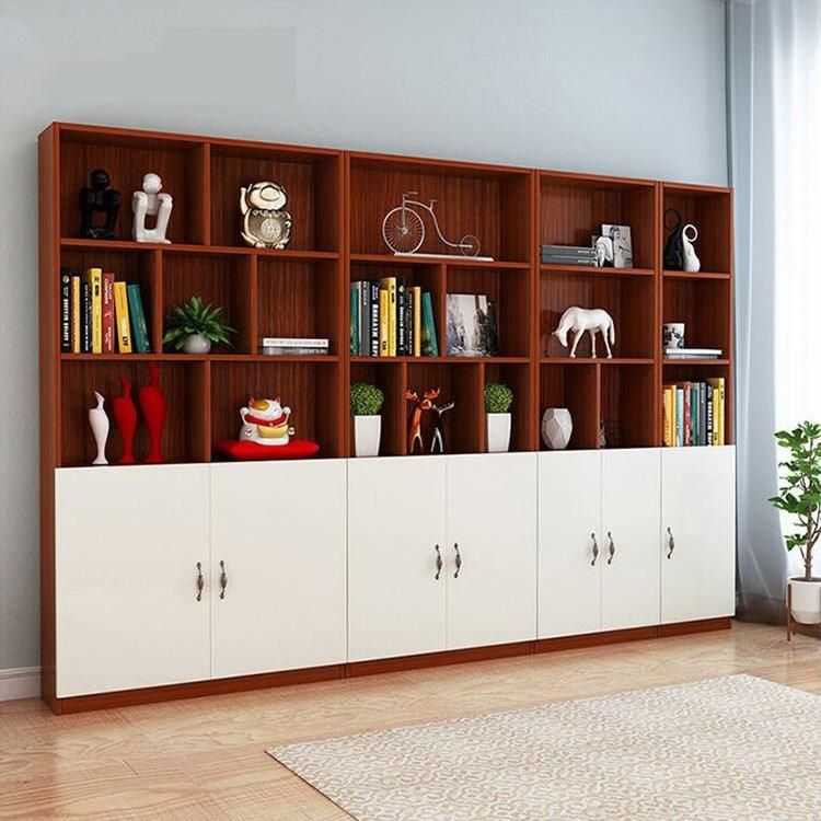 Modern Living Room Furniture Wooden Multi-Layers Storage Rack with Cabinets Doors