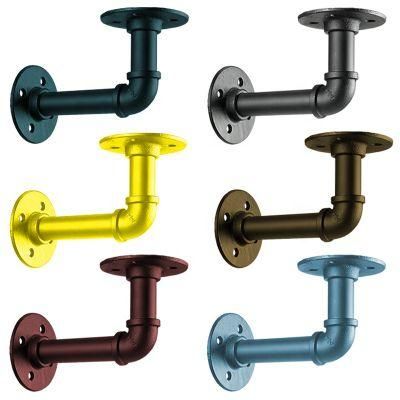 Wholesale Wall Hanging Bracket Cast Iron Shelves Floating Copper Bracket Pipe Shelf Bracket Metal Pipe Wall Shelf