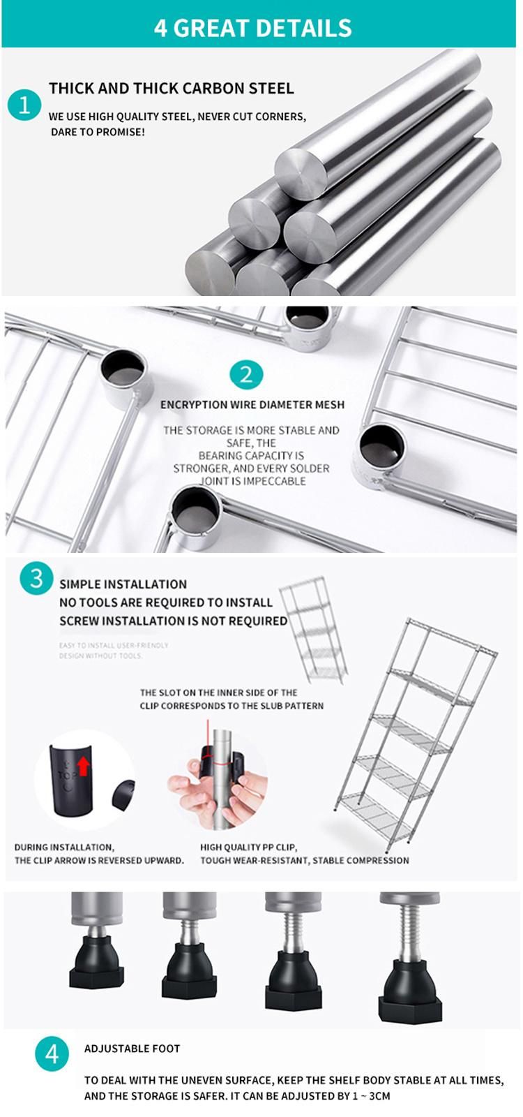 Kitchen Storage Rack Metal Microwave Oven Shelf Bracket Kitchen Appliance Storage Rack Cabinet