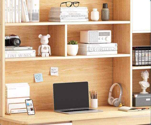 Computer Desk Desktop Home Bedroom Desk Bookshelf Integrated Student Writing Study Desk Bookcase Combination Office Desk