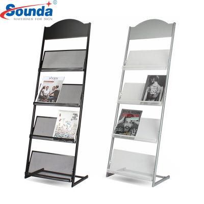 A4 Aluminum Acrylic Portable Magazine Banner Display Rack