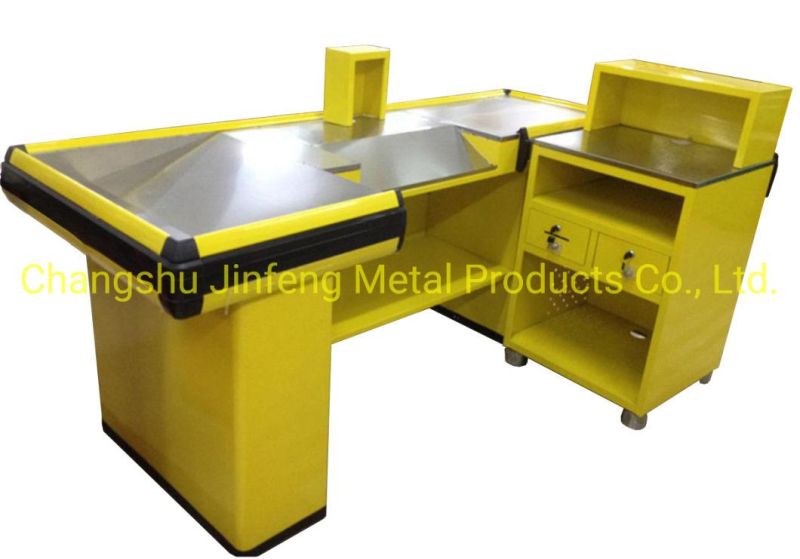 Customized Supermarket Shelf Cashier Desk Checkout Counter