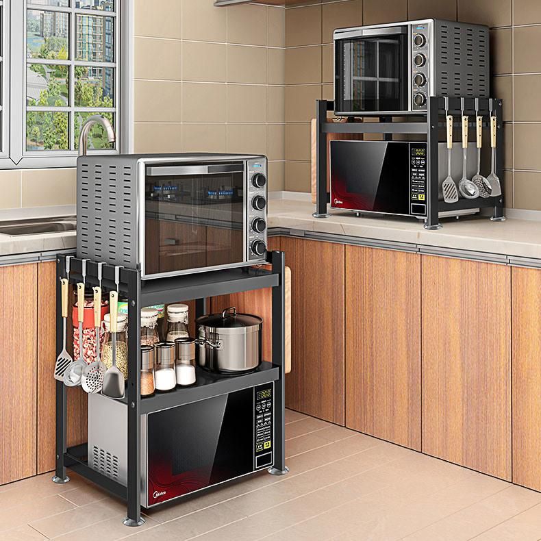 Adjustable Spice Holder Kitchen Storage Rack Standing Microwave Rack