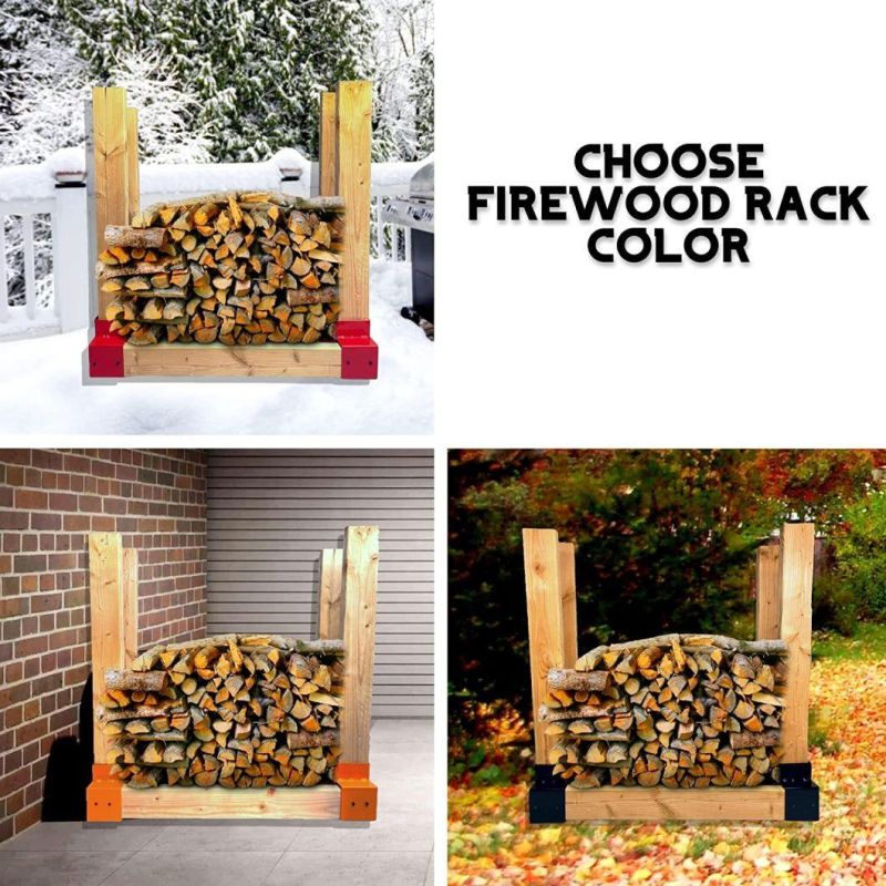 Outdoor Indoor Modern Fireplace Portable Metal Steel Fire Wood Log Carrier Storage Holder Stand Firewood Rack