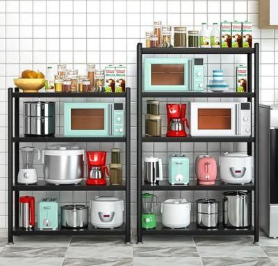 Stainless Steel Kitchen Shelf Floor Type Multi-Layer Storage Floor Type Multi-Function Microwave Oven Storage Shelf