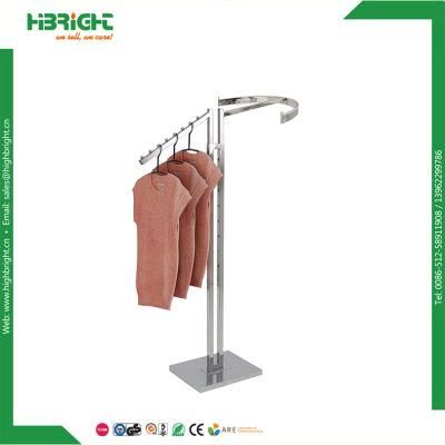 2 Way Straight and Slanted Arms Cloth Hanger Rack Clothes Display Rack Metal Retail Boutique Garment Clothing Display Rack