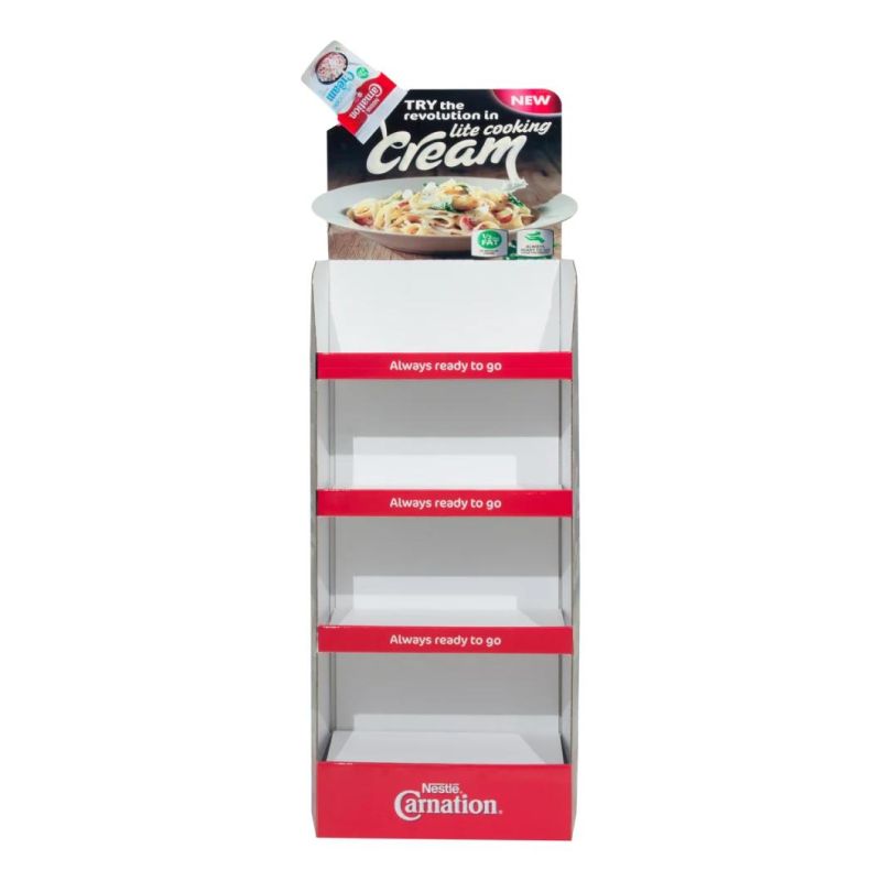 Custom Paper Display Stand Promotional Paper Shelf Leisure Food Rack