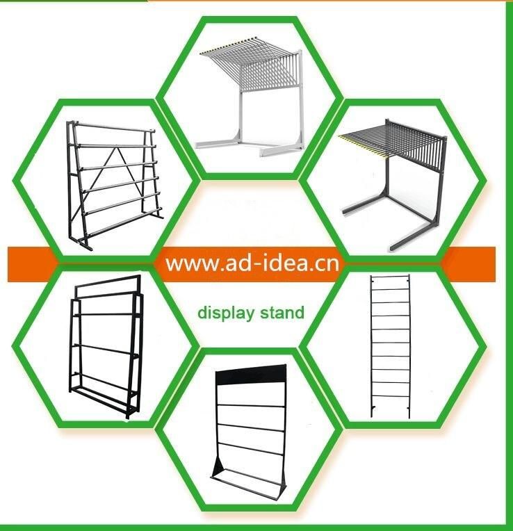 Adjustable Display Rack with 4 Fixed Metal Shelves