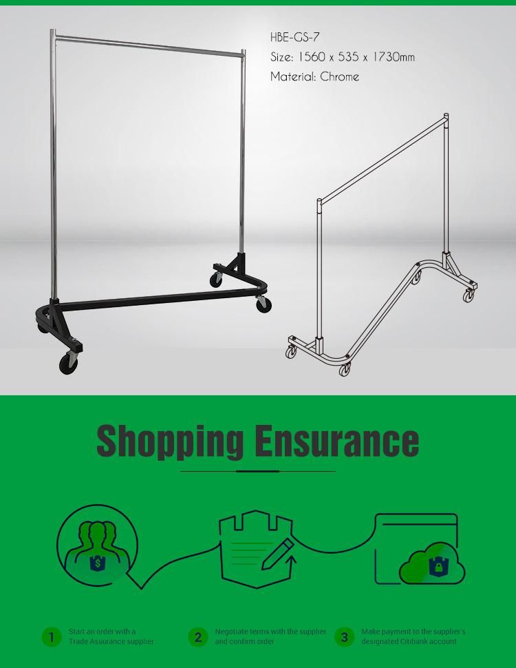 Collapsible Heavy Duty Chrome Metal Clothing Hanging Garment Rack