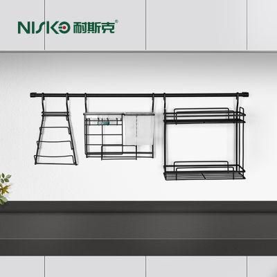 Space Saver Kitchen Wall Mount Bowl Knife Utensil Storage Holder Hanging Stainless Steel Dish Rack