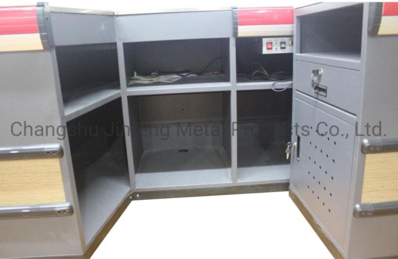 Supermarket Shelf Retail Store Cashier Table Electric Checkout Counter with Conveyor Belt