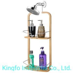 2 Tier Metal Bathroom Wire Organizer Shelf Shower Caddy-Shower Rack Kfs60080